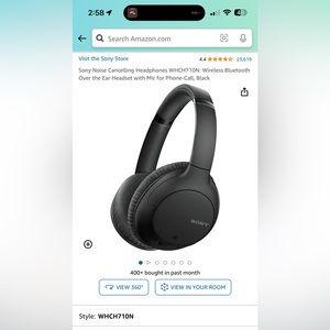 Sony WH-CH710N Wireless Noise Canceling Over the Ear Headphones - NEW - OPEN BOX